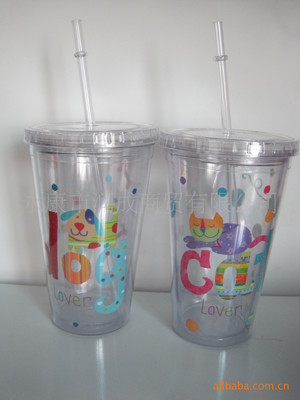 供應雙層塑料杯 450ML插紙吸管杯的專業選擇